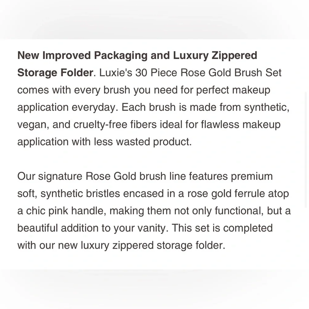 ✨ Luxie 30 Piece Rose Gold Brush Set